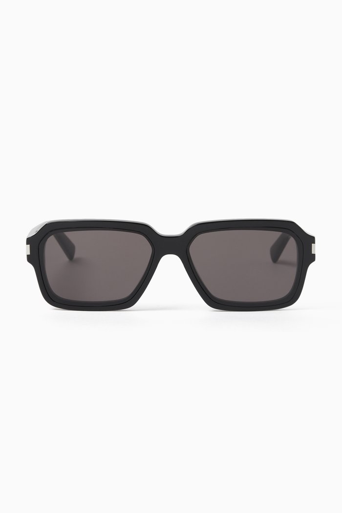 

Rectangular Sunglasses in Recycled Acetate, Black