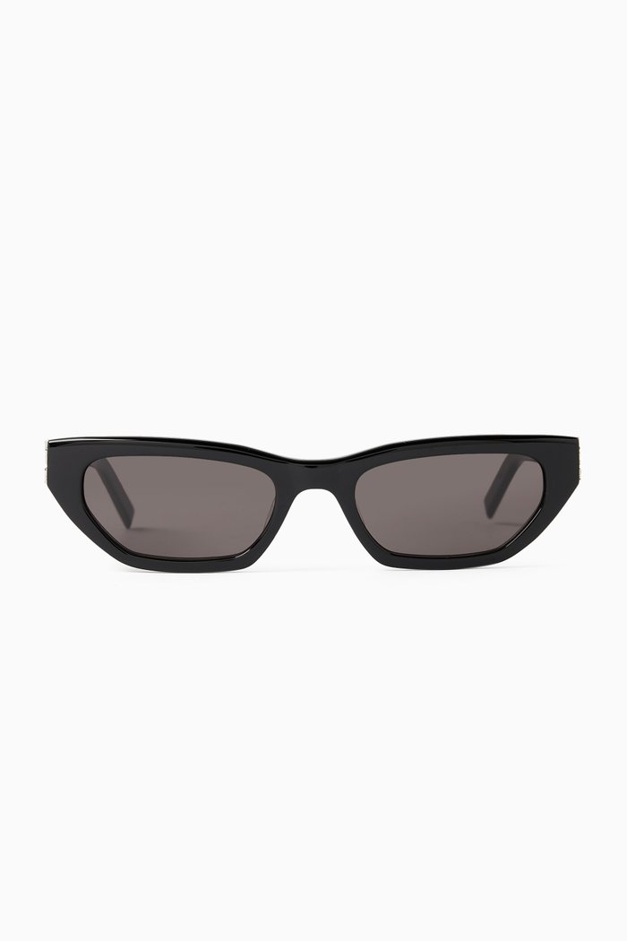 

Monogram Rectangle Sunglasses in Recycled Acetate, Black