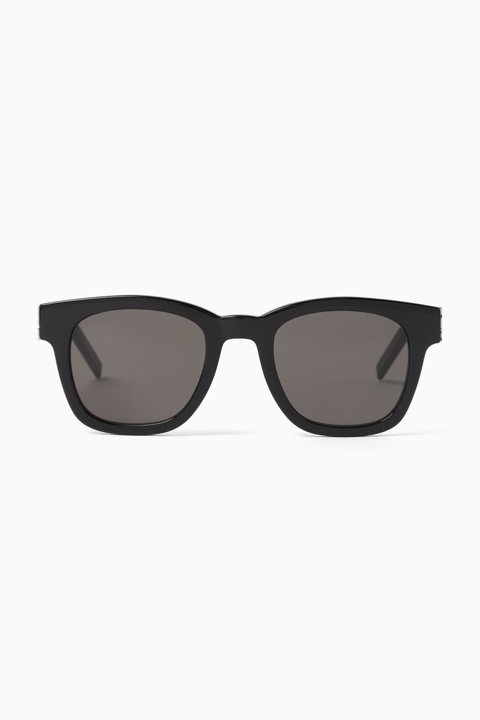 

Logo-detail Rectangular Sunglasses in Recycled Acetate, Black