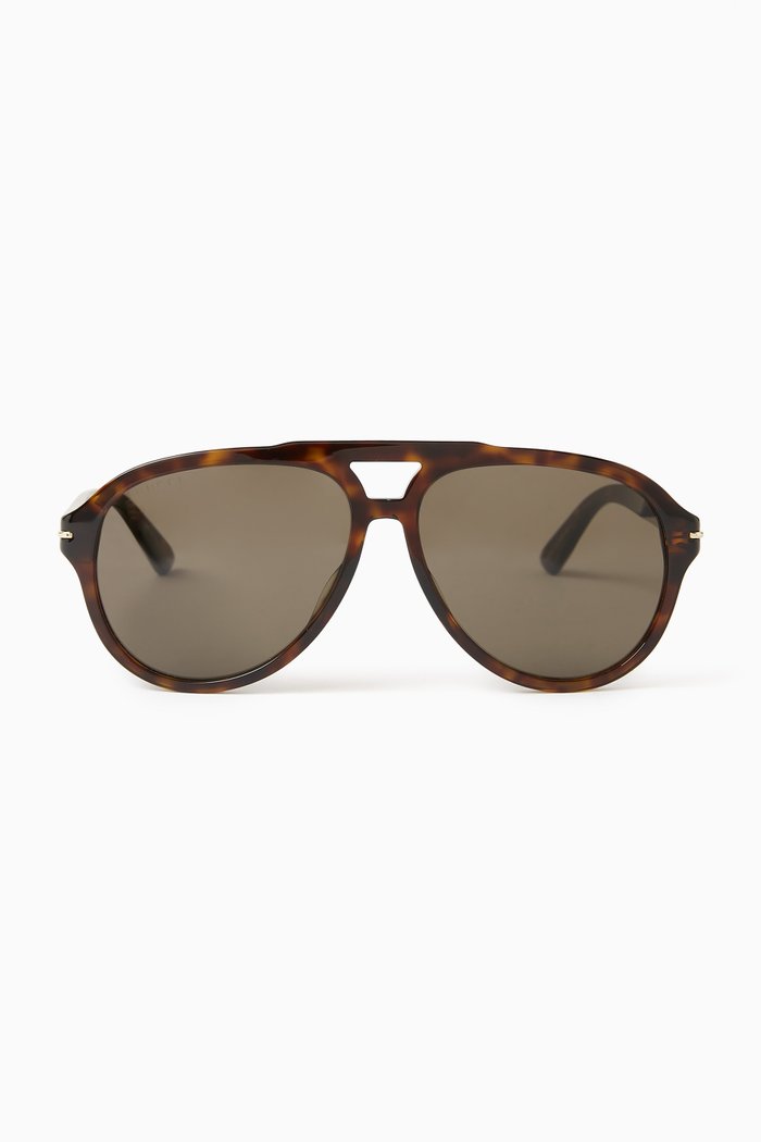 

Pilot Sunglasses in Recycled Acetate, Brown
