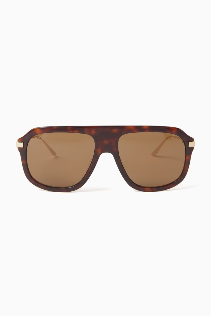 

Aviator Sunglasses in Acetate, Brown