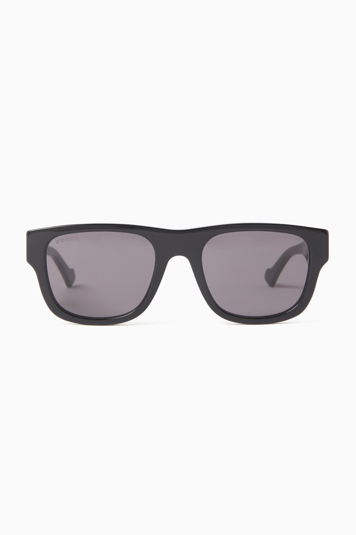 Square Sunglasses in Recycled Acetate, Black