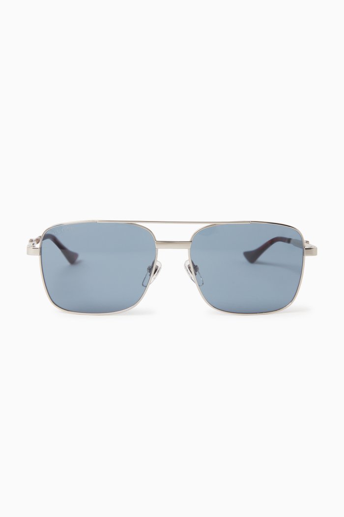 

Square Sunglasses in Metal, Blue