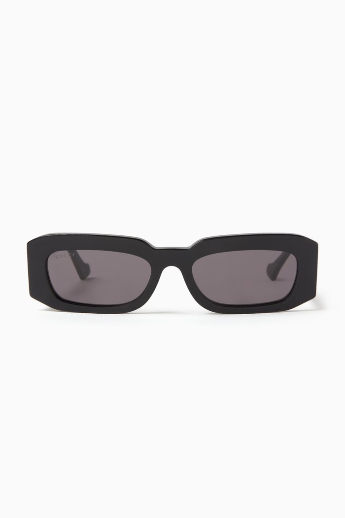 

Rectangular Sunglasses in Recycled Acetate, Black