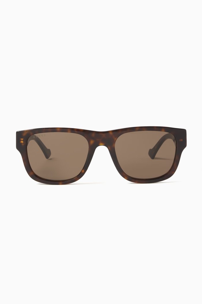 

Square Sunglasses in Recycled Acetate, Brown