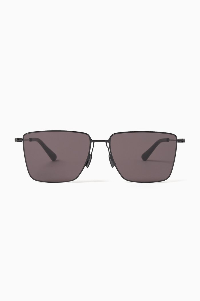 

Classic Rectangle Sunglasses in Metal, Black