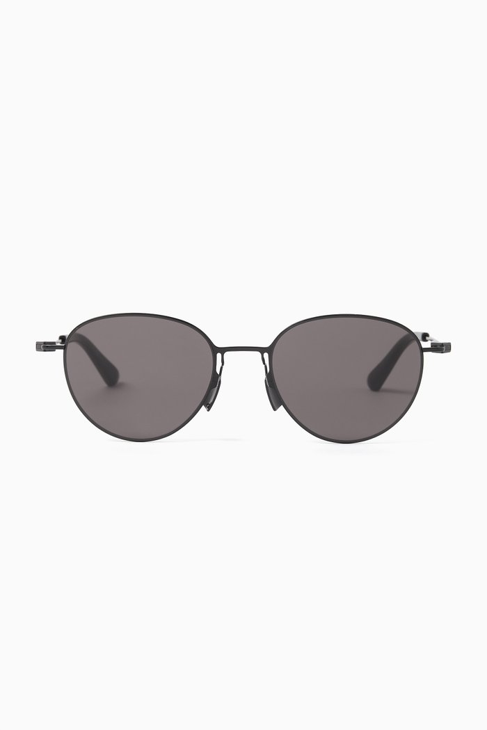 

Oval-shaped Sunglasses in Metal, Black
