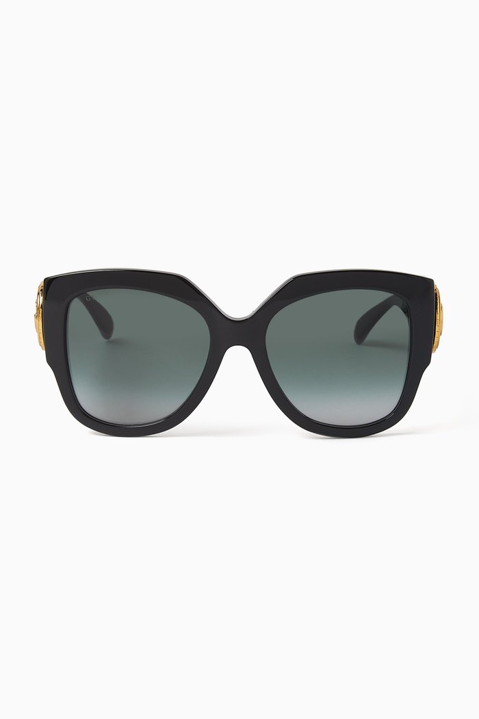 

Square Sunglasses in Recycled Acetate, Black