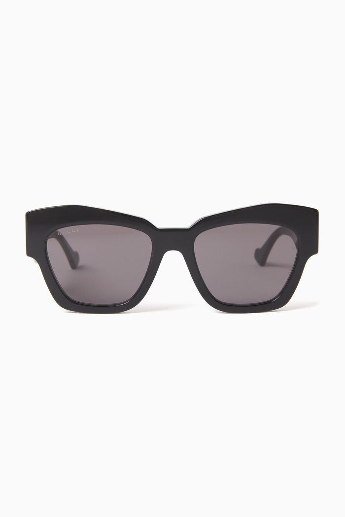 

Havana Square-eye Sunglasses in Acetate, Black