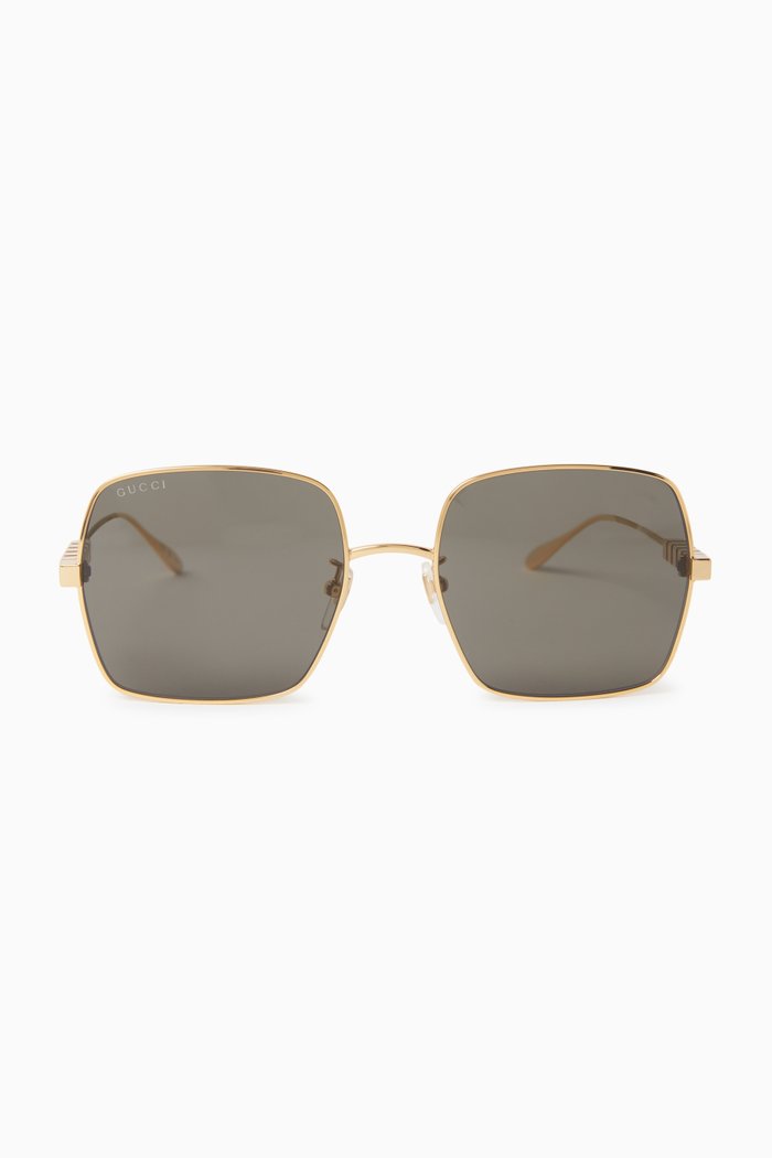 

Square-eye Sunglasses in Metal, Gold