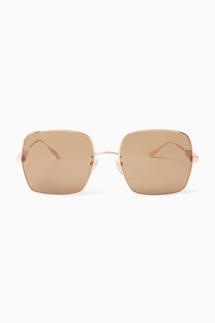 

Square-eye Sunglasses in Metal, Gold