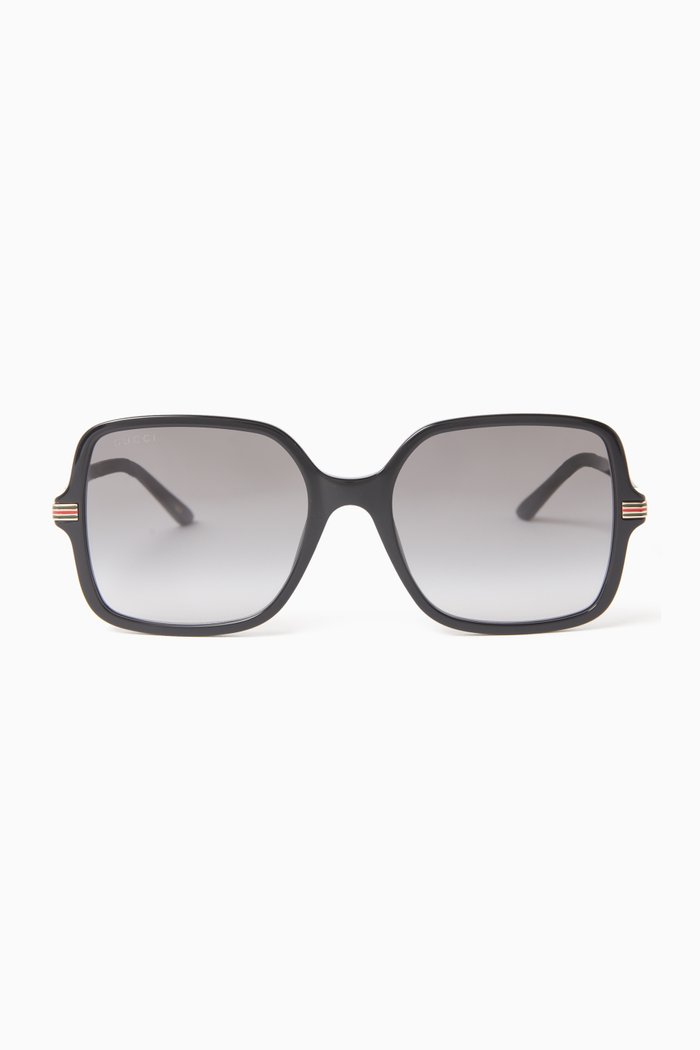 

Rectangle-eye Sunglasses in Recycled Acetate, Black