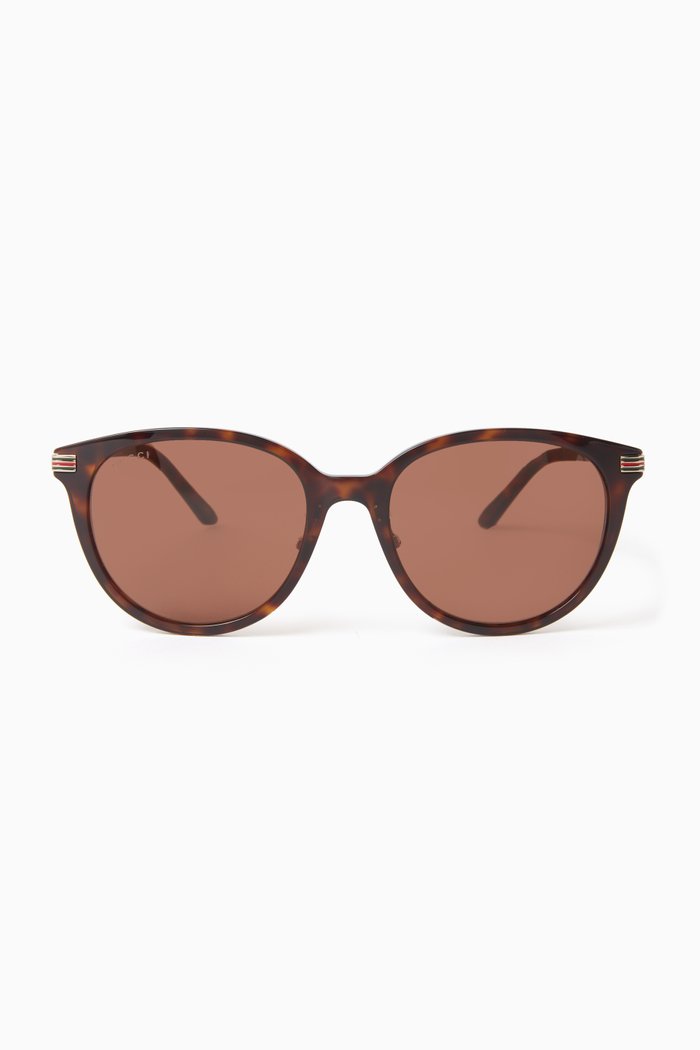

Havana Round-eye Sunglasses in Recycled Acetate, Brown