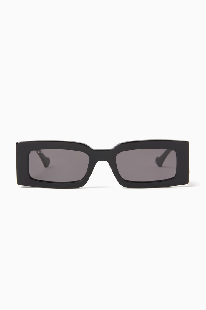 

Rectangle Sunglasses in Acetate, Black