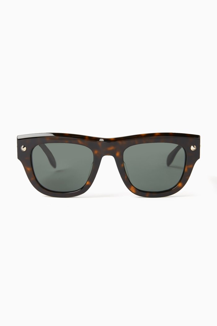 

Havana Square-rim Sunglasses in Recycled Acetate, Brown