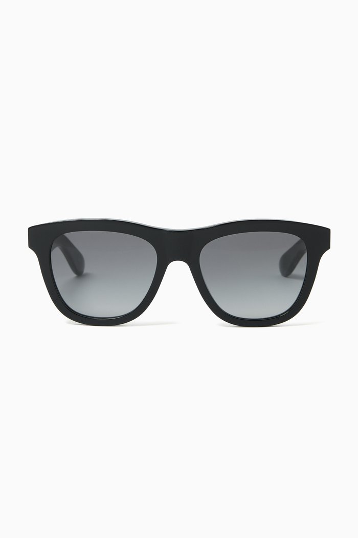 

Square-frame Sunglasses in Recycled Acetate, Black
