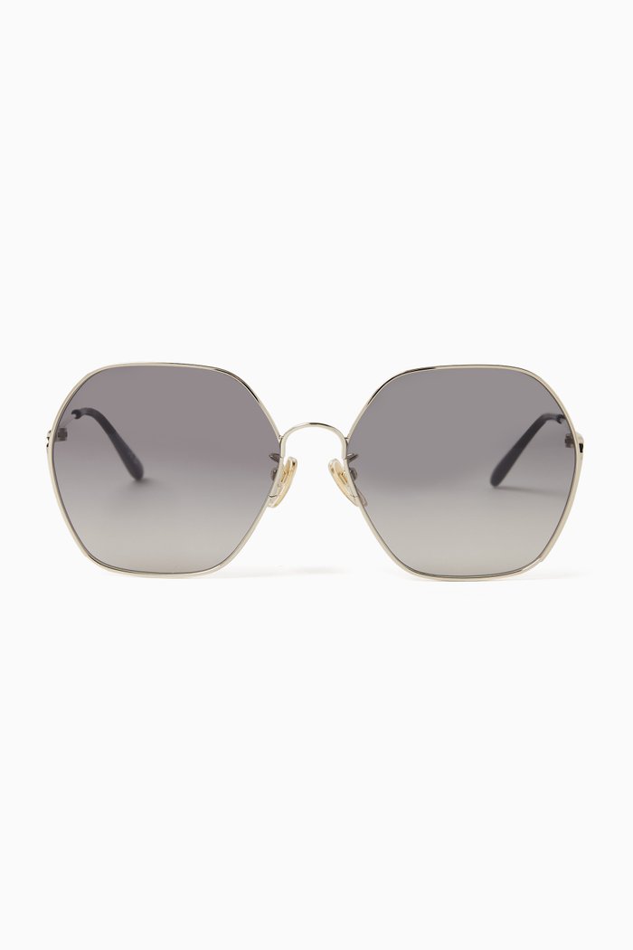 

Oversized Sunglasses in Metal, Black