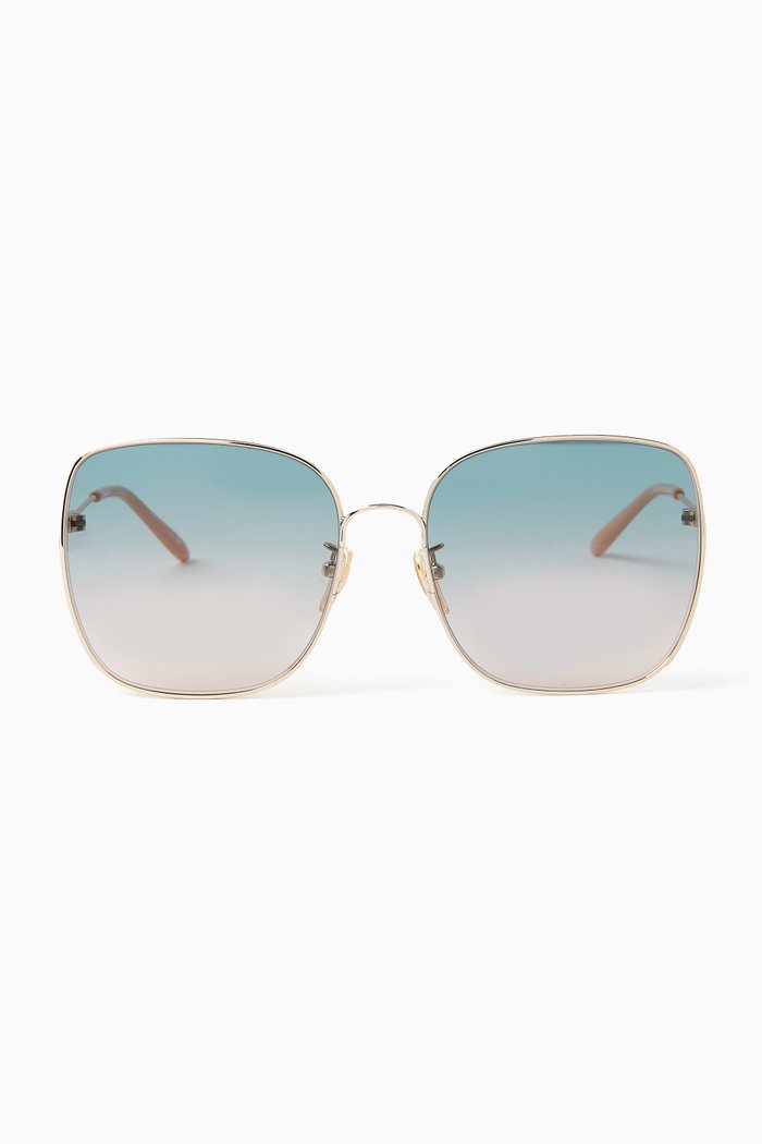 

Square Sunglasses in Metal, Gold