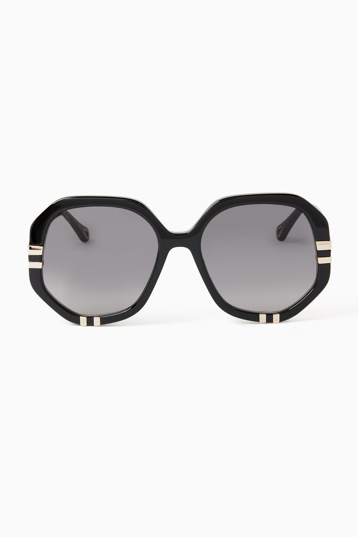 

Round Sunglasses in Acetate, Black