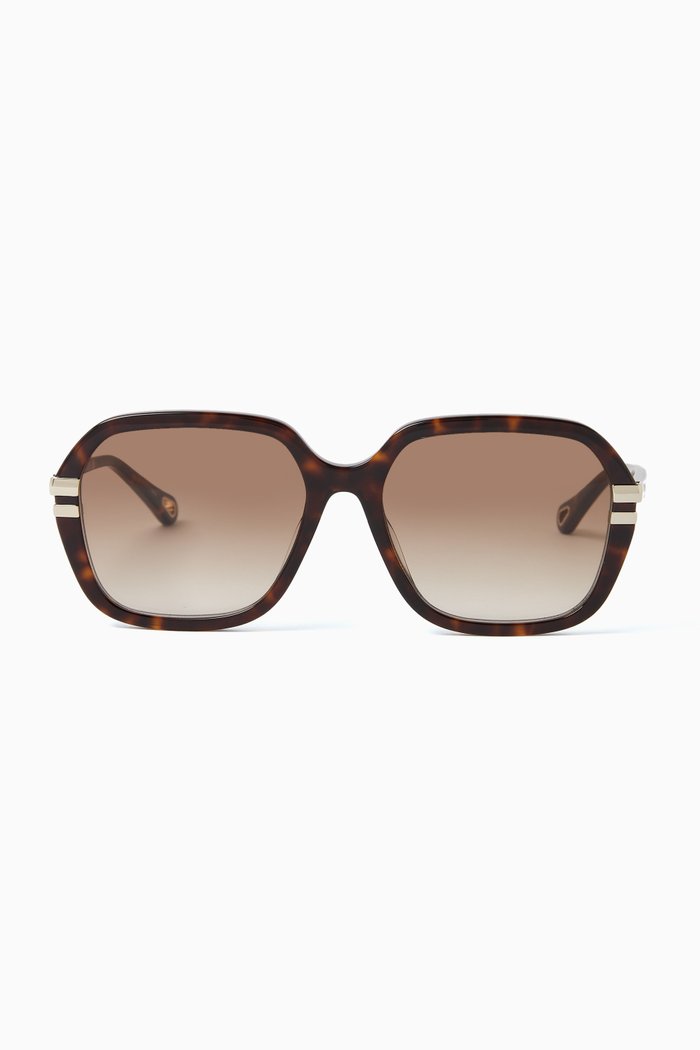 

Rectangle Sunglasses in Bio Acetate, Brown