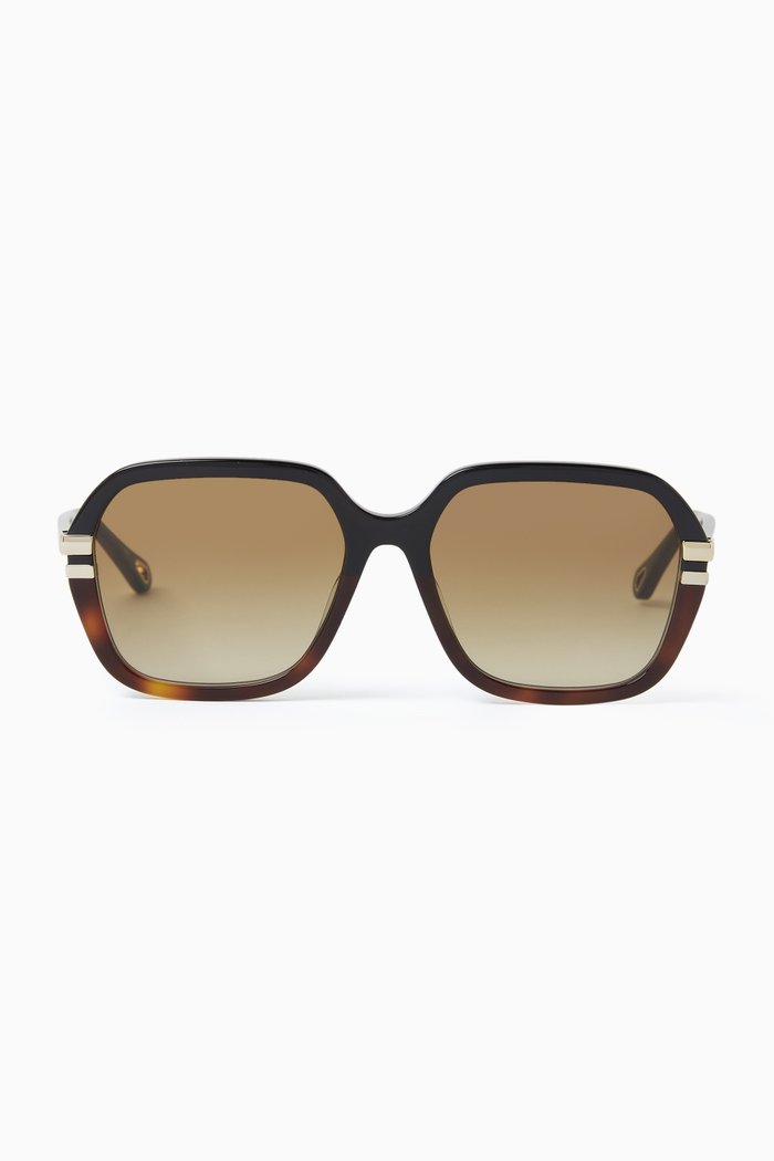 

Rectangle Sunglasses in Bio Acetate, Brown