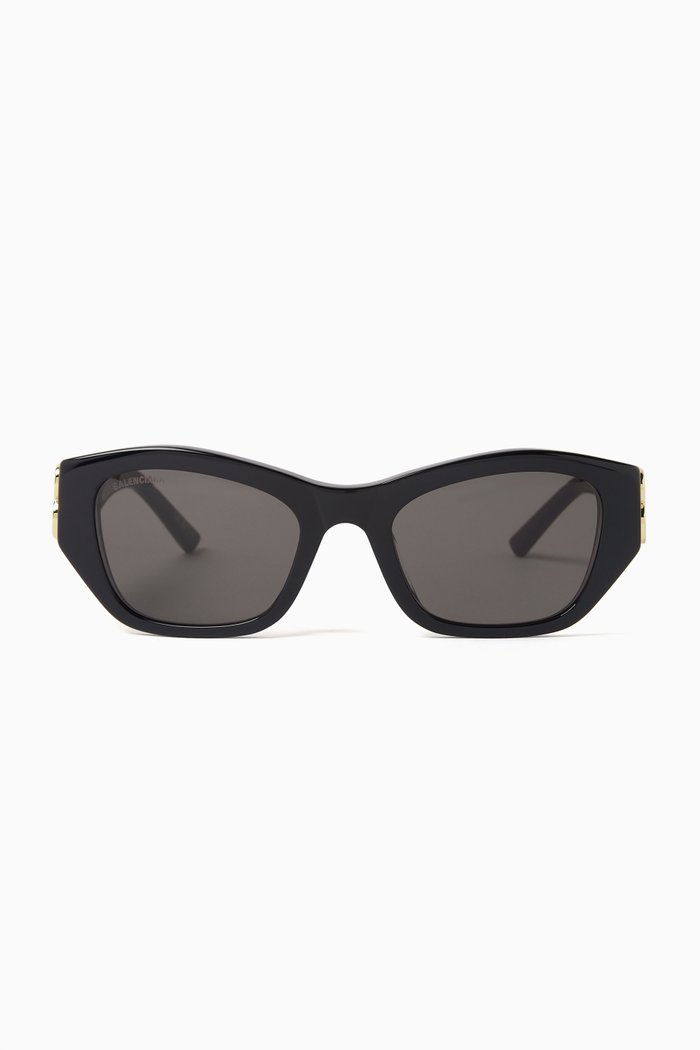 

Rectangular Sunglasses in Acetate, Black