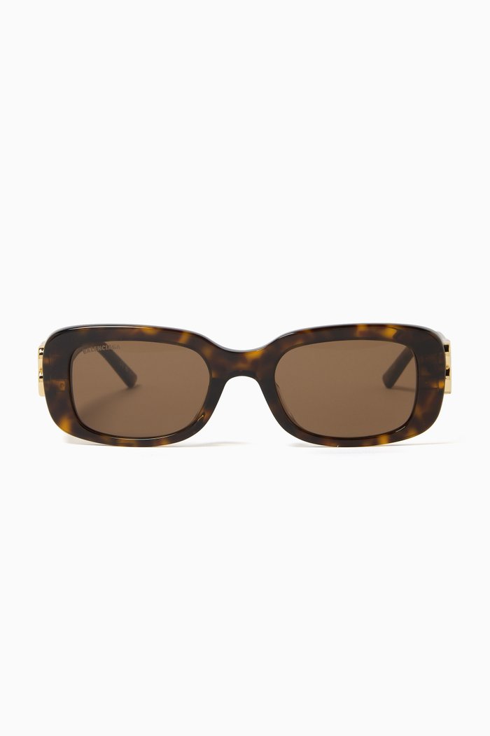 

Rectangular Sunglasses in Acetate, Brown