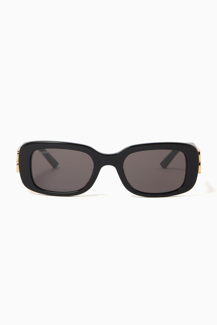 

Rectangular Sunglasses in Acetate, Black