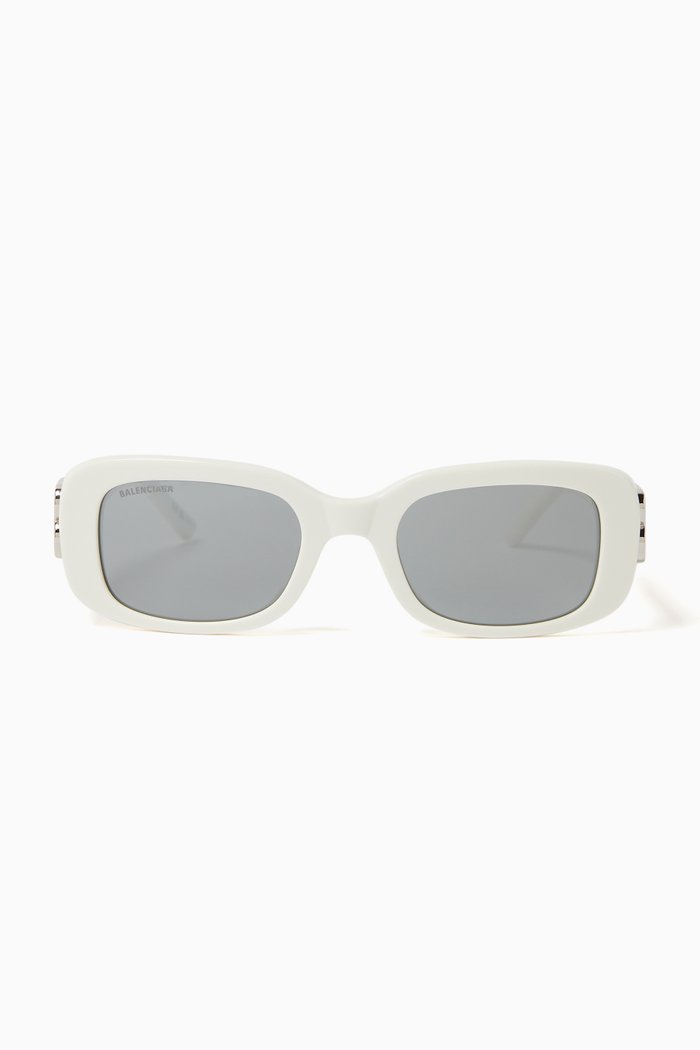 

Rectangular Sunglasses in Acetate, White
