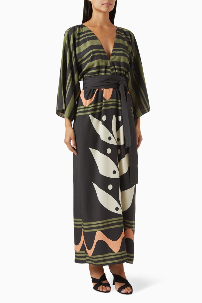 

Federica Kimono Dress in Tencel, Green