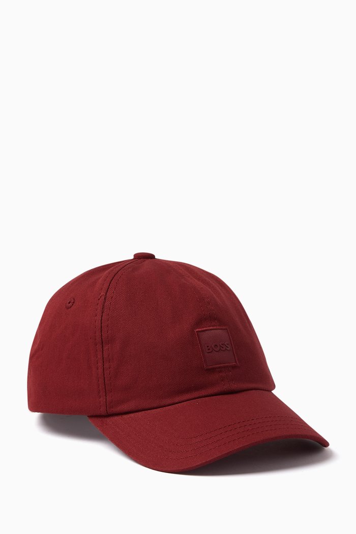 Logo-patch Cap in Cotton, Red