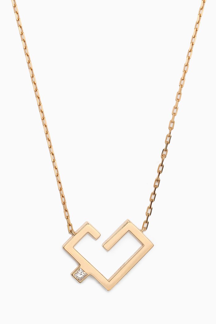 

Small Hubb Diamond Necklace in 18kt Gold, White