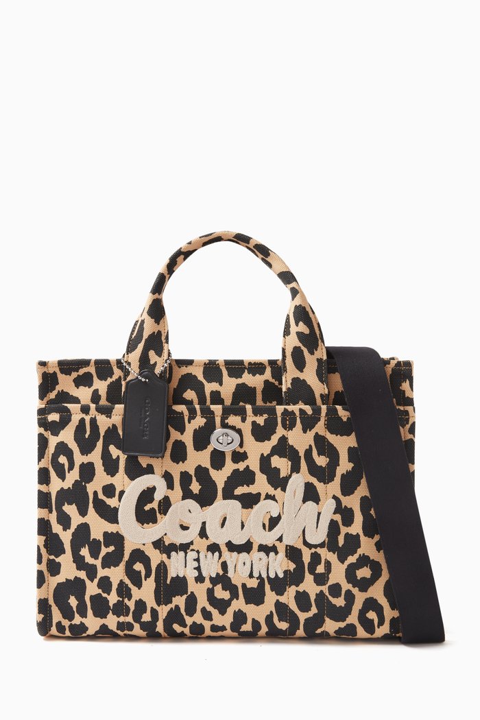

Cargo Tote in Canvas & Recycled Leather, Brown