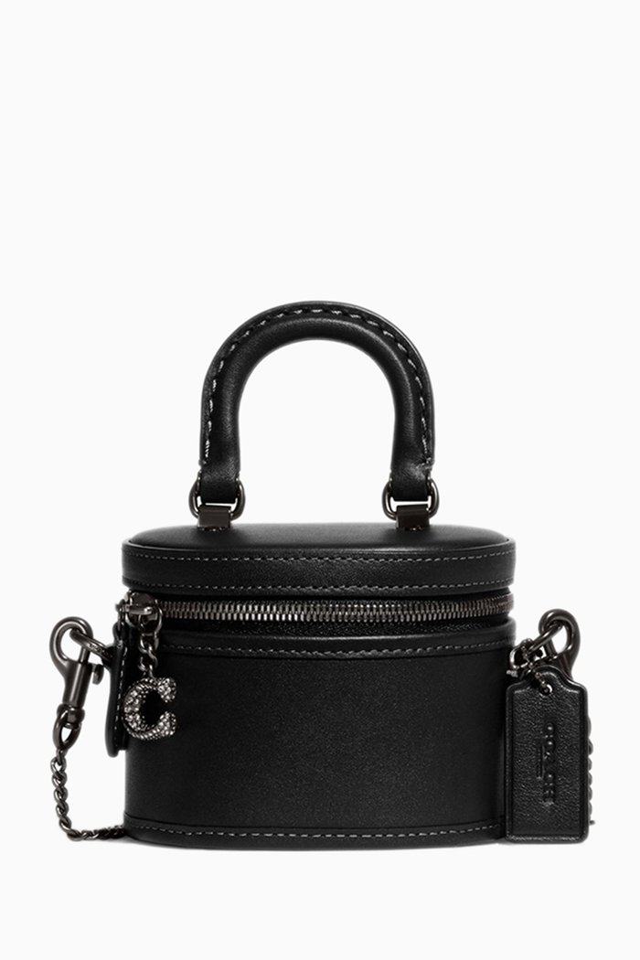 Trail 12 Crossbody Bag in Leather, Black