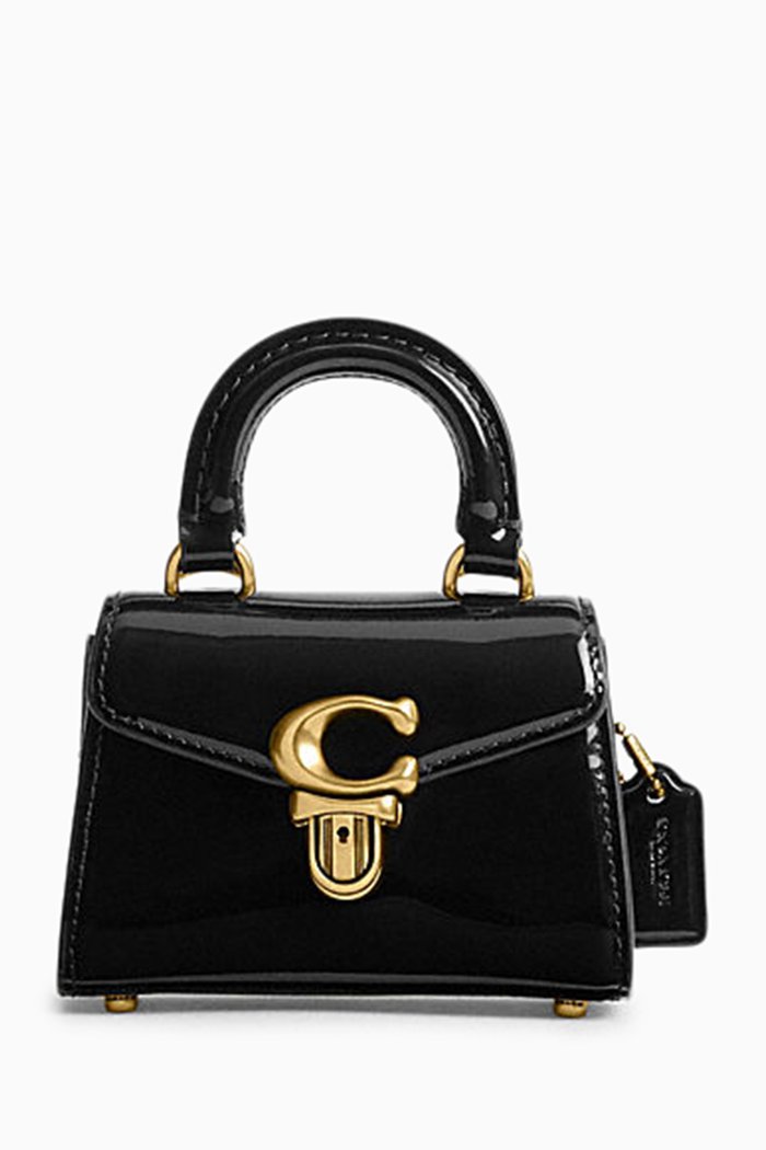 

Sammy Top Handle Bag in Patent Leather, Black