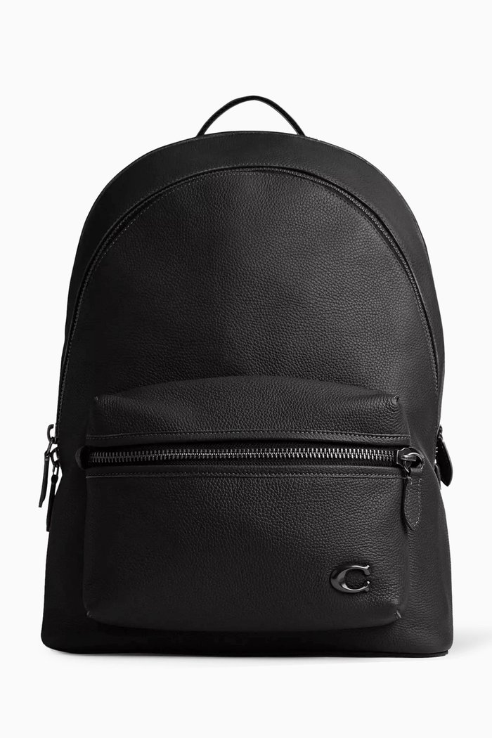 

Charter Backpack in Polished Pebble Leather, Black