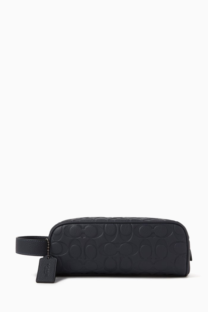 

Travel Kit in Signature Leather, Blue