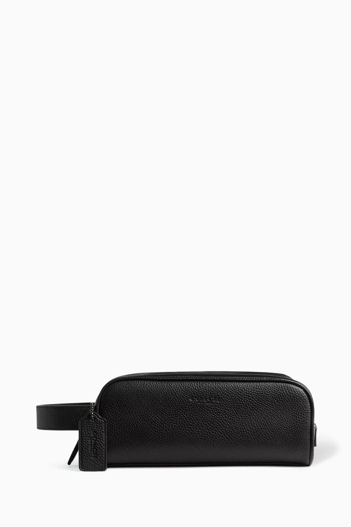 

Travel Kit in Pebbled Leather, Black