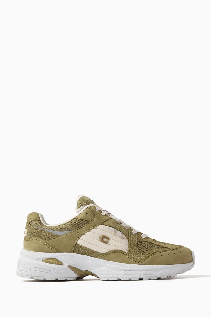 

C301 Low Top Sneakers in Suede, Green