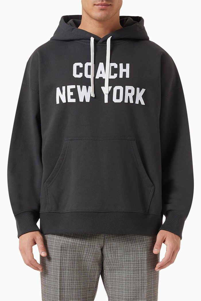 Logo Hoodie in Cotton, Black