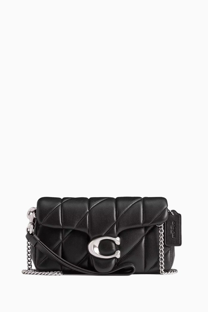 

Tabby Quilted Crossbody Wristlet Bag in Leather, Black