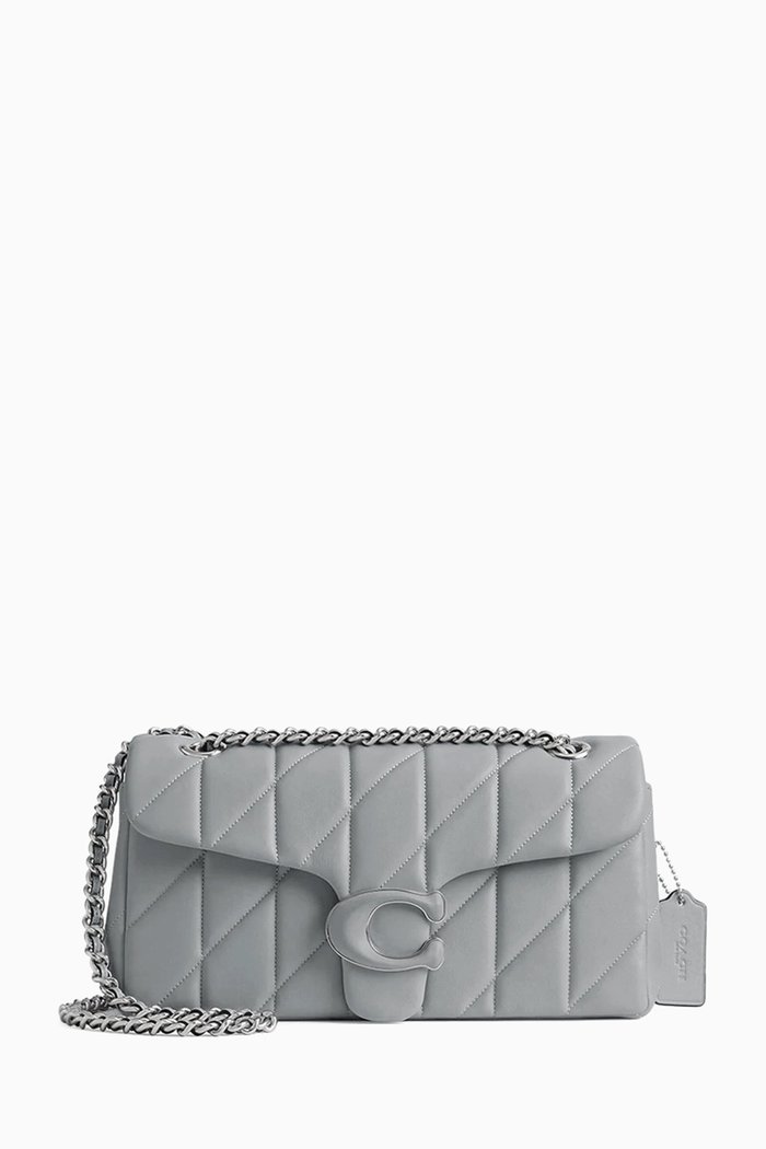 

Tabby 26 Quilted Shoulder Bag in Leather, Grey