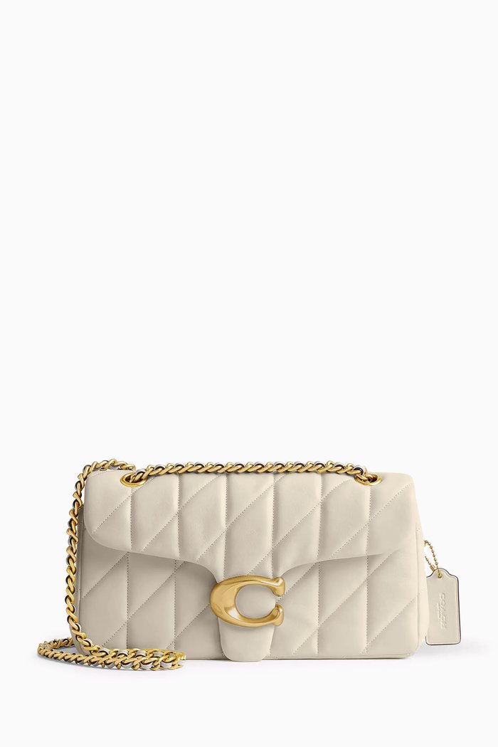 

Tabby 26 Quilted Shoulder Bag in Leather, White