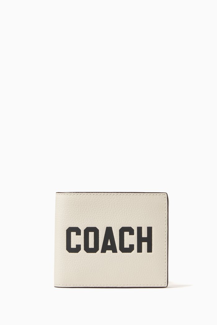 

3-in-1 Logo Wallet in Pebbled Leather, White