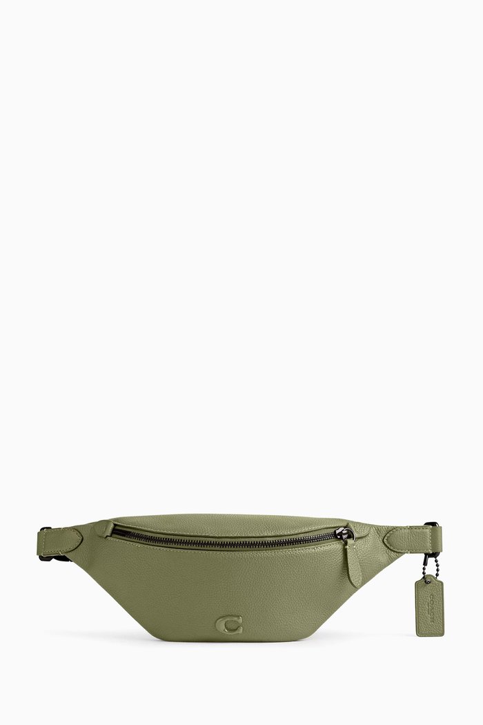 Charter Belt Bag 7 in Pebbled Leather, Green