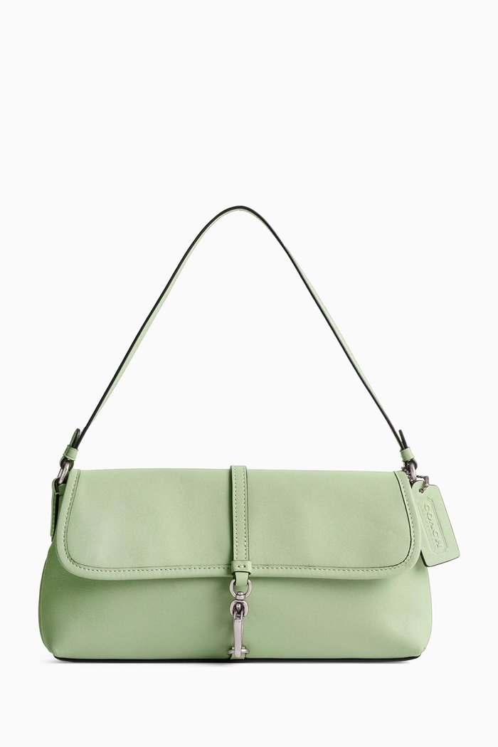 

Hamptons Shoulder Bag in Leather, Green