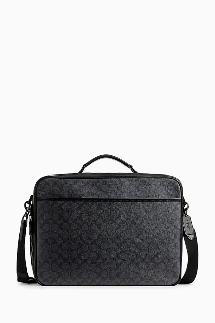 

Gotham Convertible Briefcase in Canvas & Leather, Grey