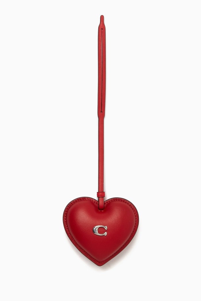 

Heart Bag Charm in Leather, Red