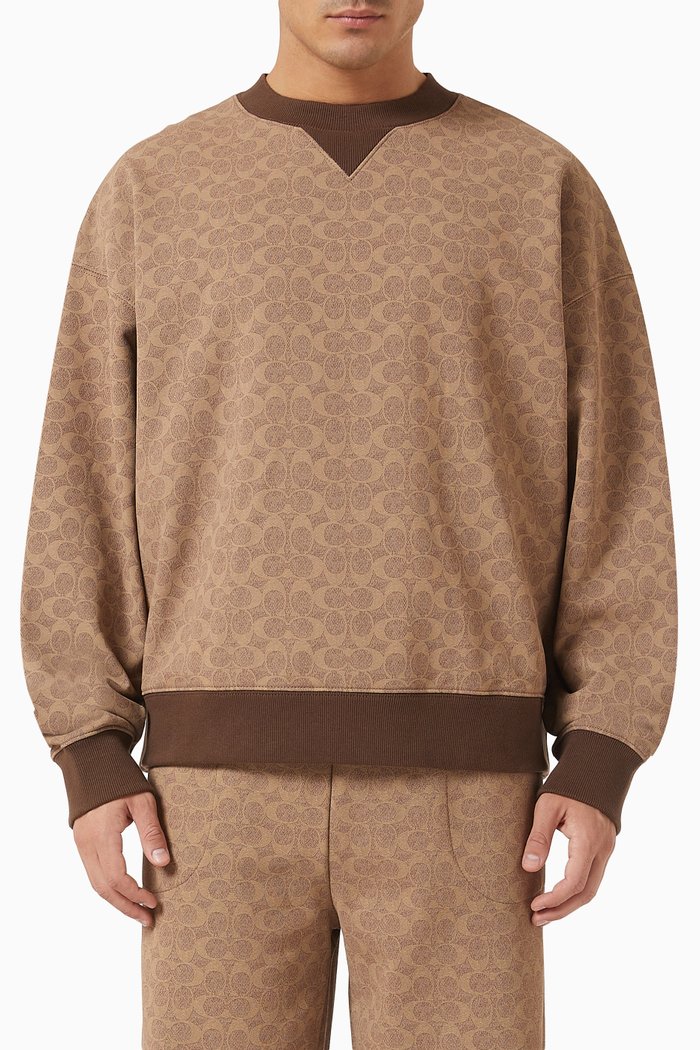 

Signature Crewneck Sweatshirt in Cotton, Neutral