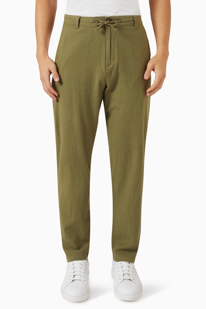 

Brody Slim Tapered-fit Pants in Linen, Green